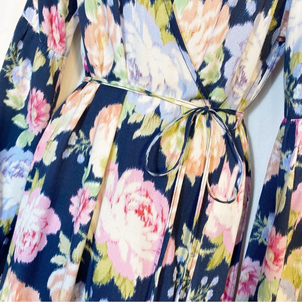 Maaji X Anthropologie Floral Sustainable Aubree Kimono Wrap Maxi Dress Cover Up - Picture 6 of 14